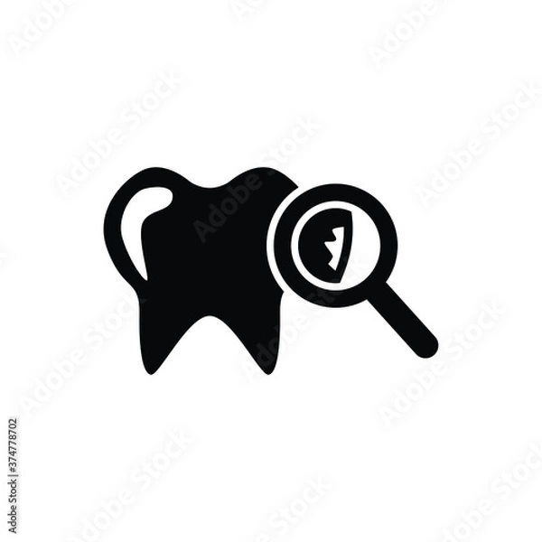 Fototapeta Check the teeth icon vector isolated on white