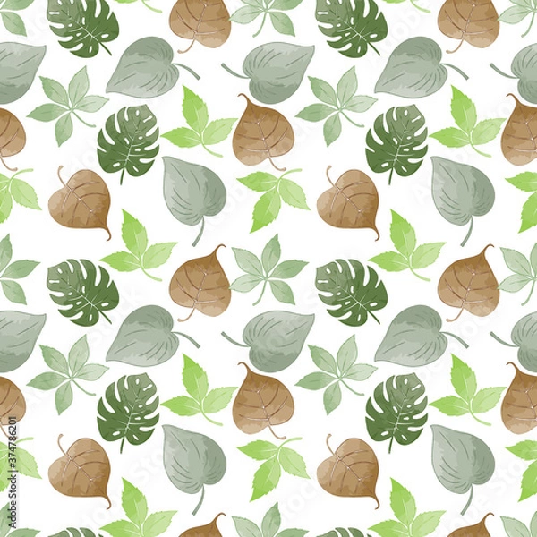 Fototapeta seamless pattern with leaves