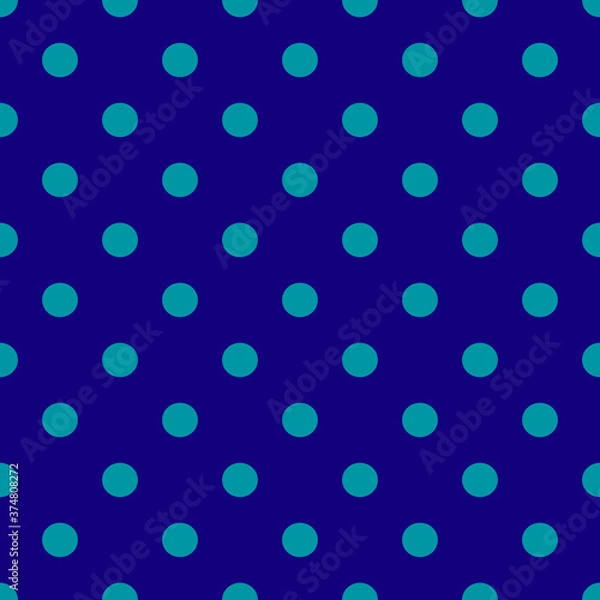 Obraz green polka dot with blue background seamless pattern