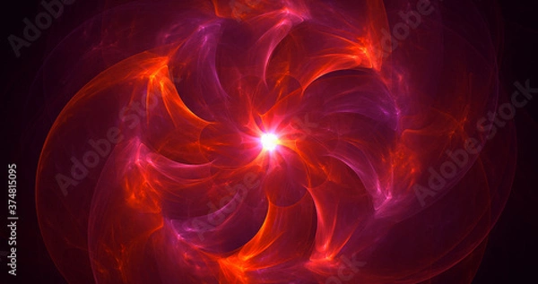 Fototapeta 3D rendering abstract multicolor fractal light background