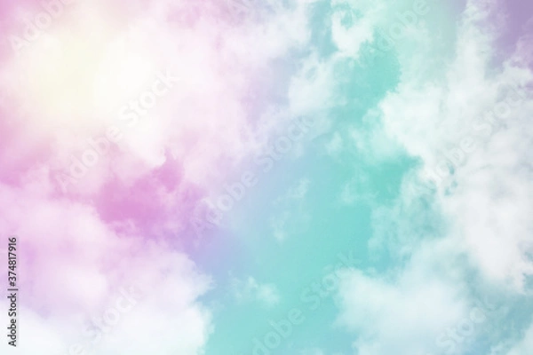 Obraz soft cloud background with a pastel multicolor gradient.