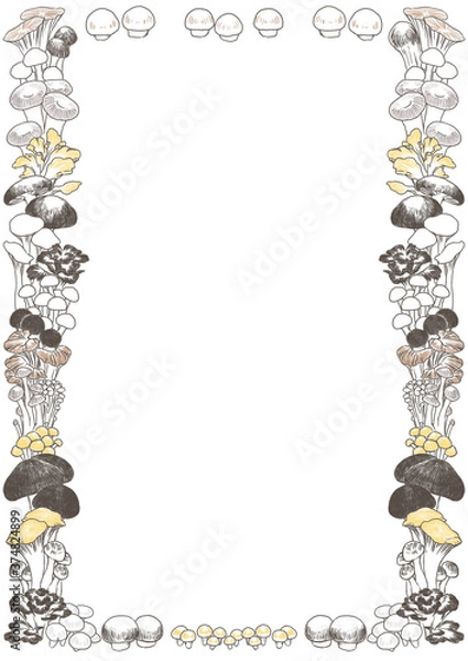 Obraz きのこのフレーム