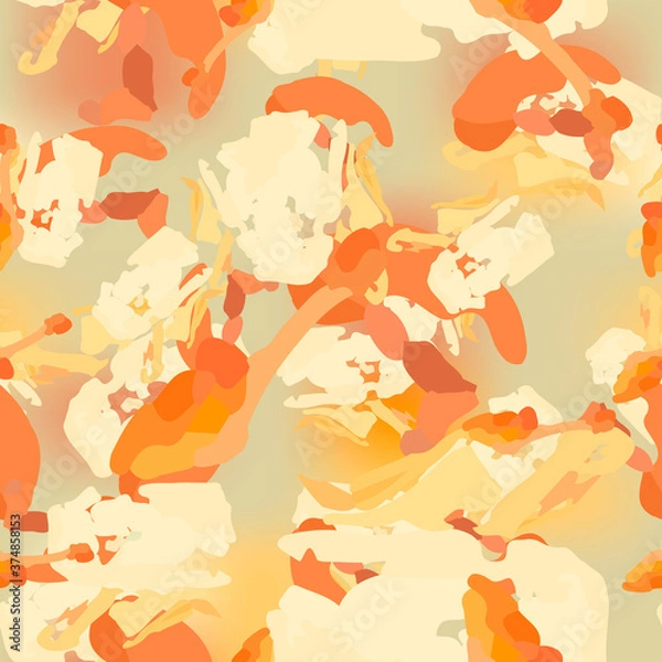 Fototapeta UFO camouflage of various shades of orange, red, and yellow colors