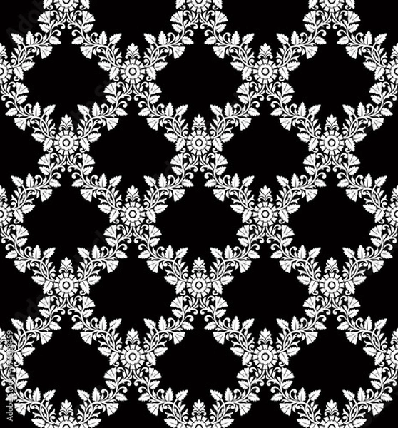 Fototapeta black and white seamless pattern
