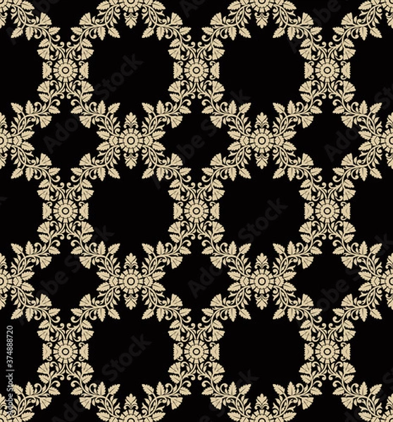Fototapeta black and white seamless pattern