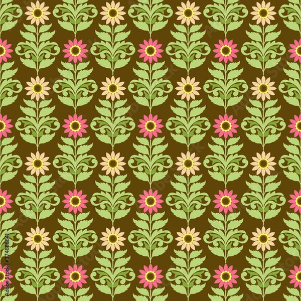 Fototapeta seamless pattern with floral elements