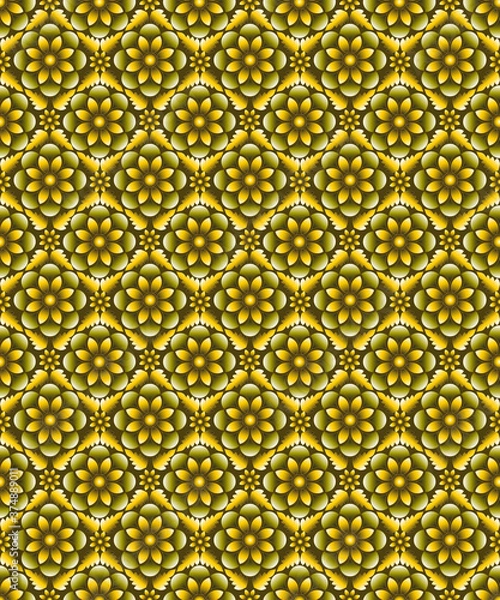 Fototapeta seamless pattern with golden leaves