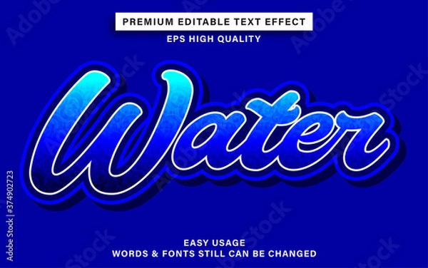 Obraz Editable text effect style water