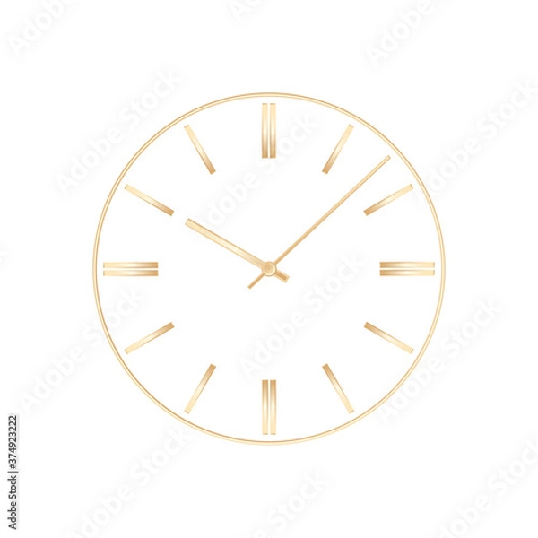 Obraz Abstract clock face. Clock face concept. Gold clock face. Mockup clock face. Vector illustration