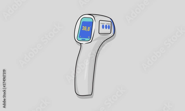 Obraz thermo gun medical device vector icon design for covid-19