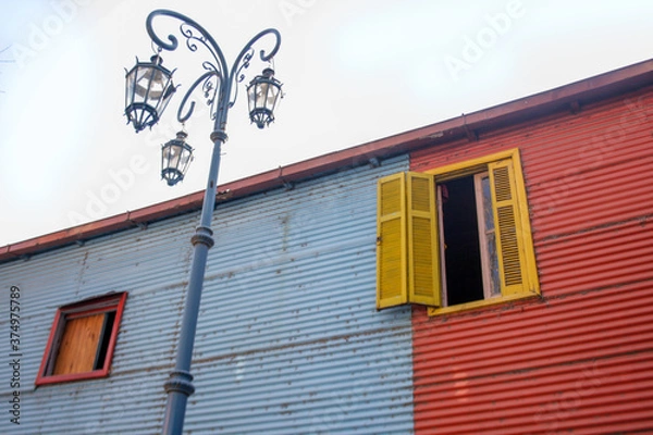 Fototapeta color red window blue lamp