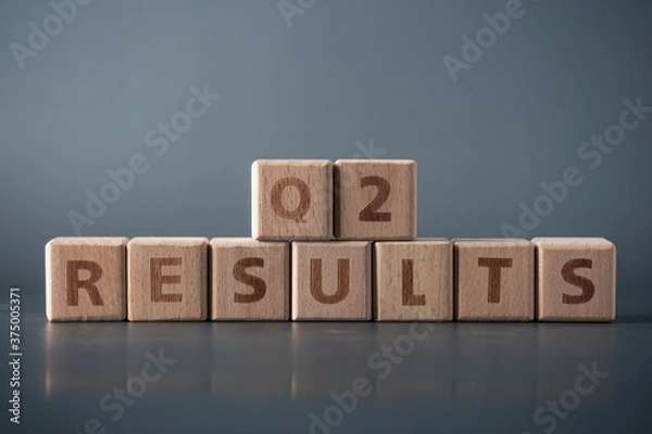 Fototapeta Q42 results, wooden block with text. Business concept.