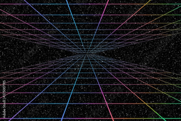 Fototapeta An abstract rainbow colored grid background image.