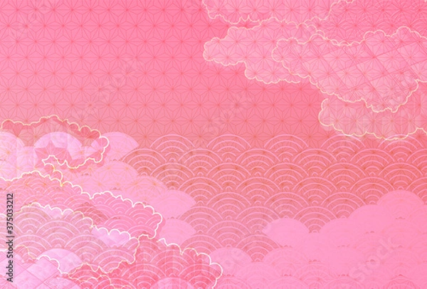 Fototapeta 和柄　年賀状　文様　背景