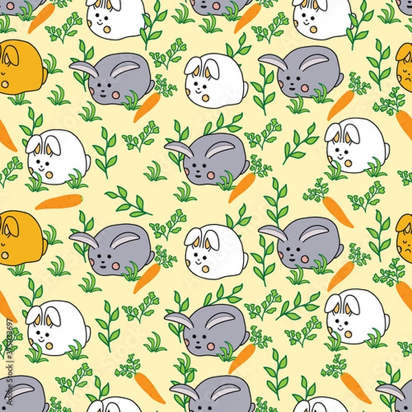 Obraz Seamless Pattern with Cute Rabbit can be used for baby clothes, kids and much more