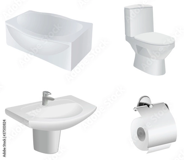 Obraz vector bathroom equipment set