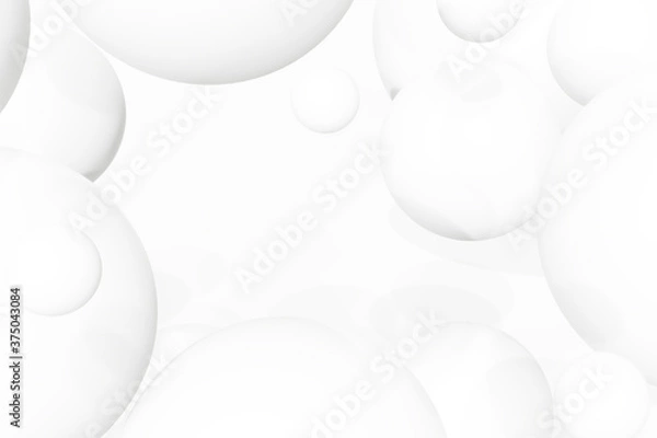 Fototapeta Realistic spherical 3D background image Abstract white background A white ball floating on the scene Suitable for printing and graphic design