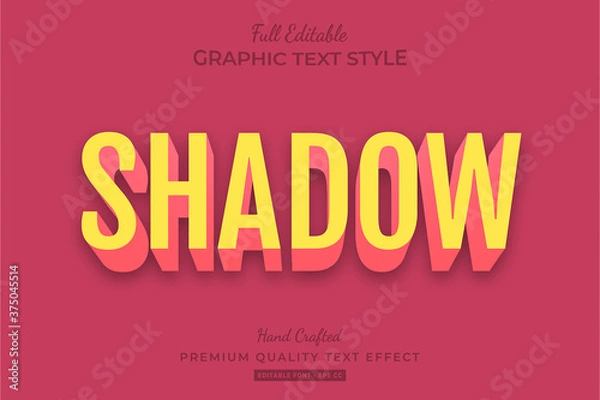 Fototapeta Shadow 3d Text Style Effect