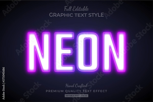 Fototapeta Gradient Neon 3d Text Style Effect