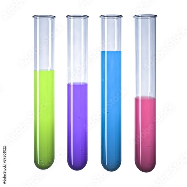 Obraz Test tubes. Isolated on white background