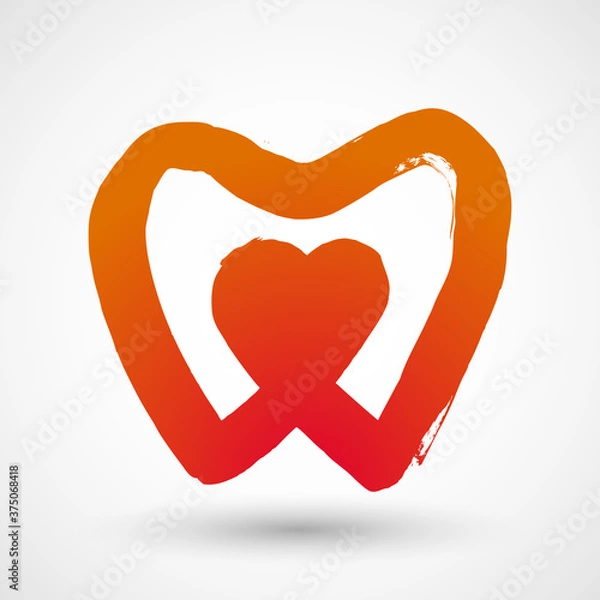 Obraz Heart with tooth symbol