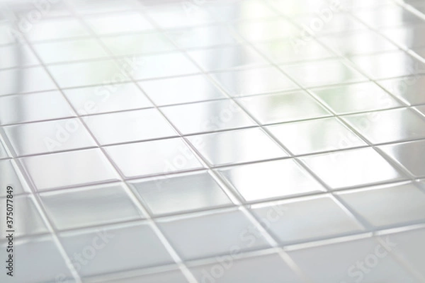 Obraz White tiles floor abstract background #3