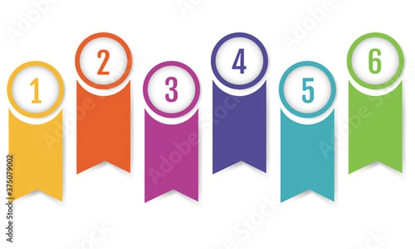 Fototapeta Infographic Banner Ribbon Template White Background With Gradient Mesh, Vector Illustration