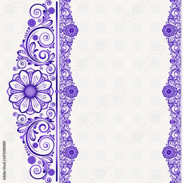 Fototapeta abstract floral ornament with decorative flowers for design