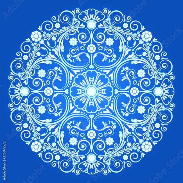 Fototapeta abstract floral ornament with decorative flowers for design