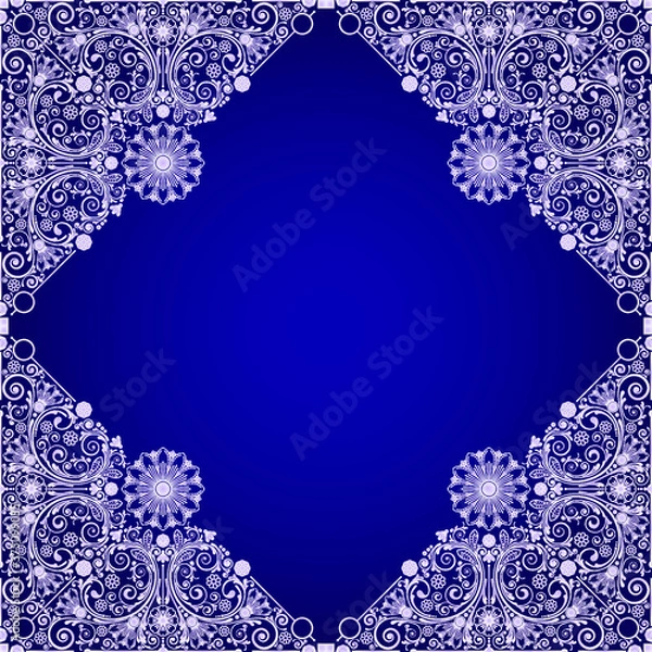 Fototapeta abstract floral ornament with decorative flowers for design