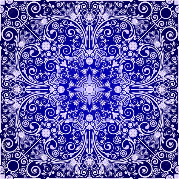 Obraz abstract floral ornament with decorative flowers for design