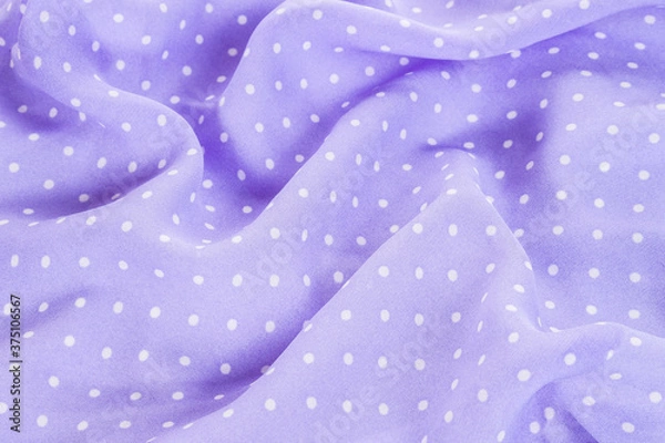 Obraz violet polka dots silk background texture top view