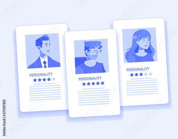 Fototapeta Comparing the three perfect job applications. 