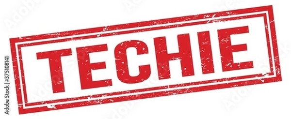 Fototapeta TECHIE red grungy rectangle stamp.