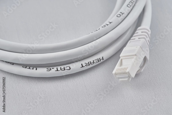 Obraz 白いLANケーブル