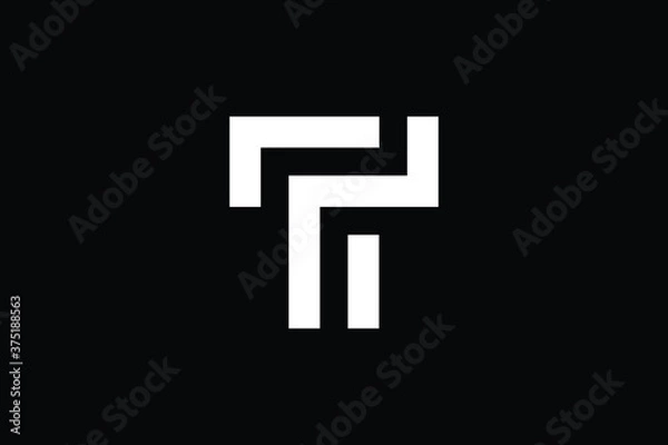 Obraz Minimal Innovative Initial T logo and TT logo. Letter T TT creative elegant Monogram. Premium Business logo icon. White color on black background. T TT