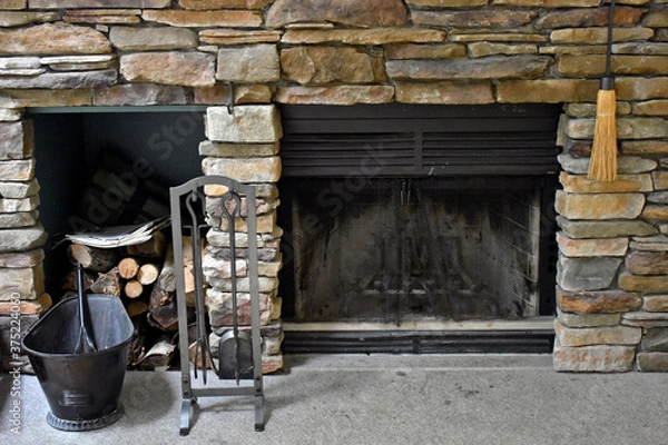 Obraz Fireplace in Cabin