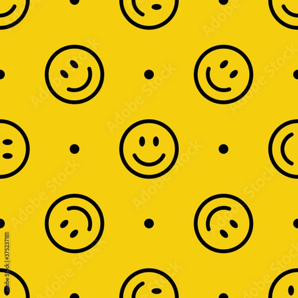 Fototapeta Smile line icon pattern. Vector abstract background