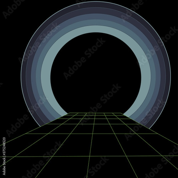 Fototapeta An abstract retro science fiction grid background image.