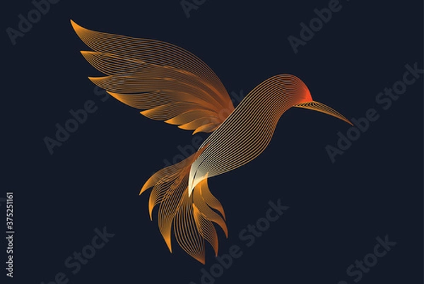 Obraz Gold bird logo template