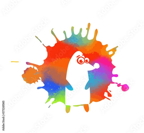 Obraz A multicolored abstract hedgehog. Vector illustration