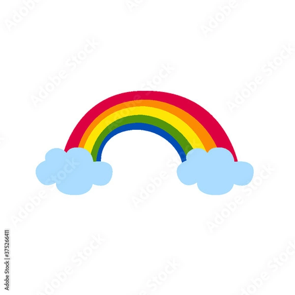 Fototapeta rainbow rising from the clouds vector