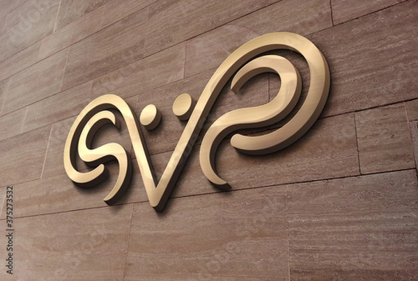 Obraz 3D wall logo mockup design