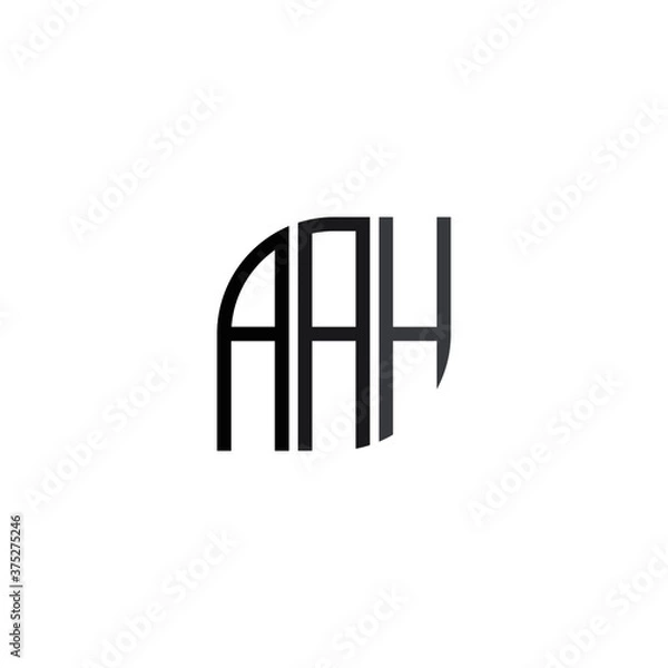 Fototapeta AAH,HAA,AHA Initial Logo Letter of Symbol Company. Modern template Flat black signs design on White Background. vector icon illustration - Vector
