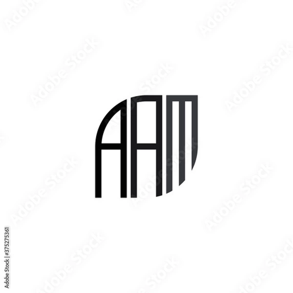 Fototapeta AAM Initial Logo Letter of Symbol Company. Modern template Flat black signs design on White Background. vector icon illustration - Vector
