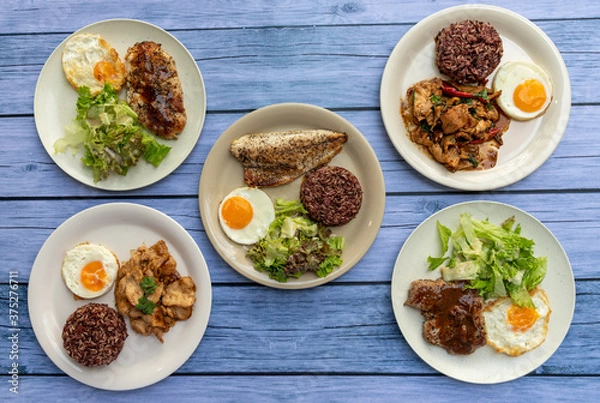 Obraz Fish, Chicken and Pork Steaks 