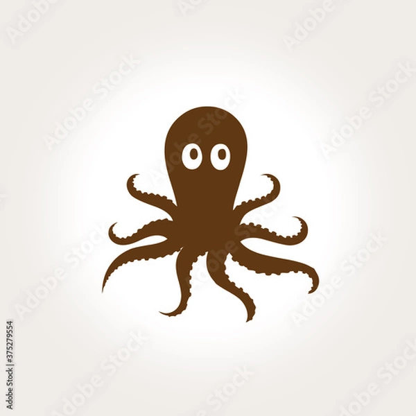 Obraz logo of octopus, octopus icon vector