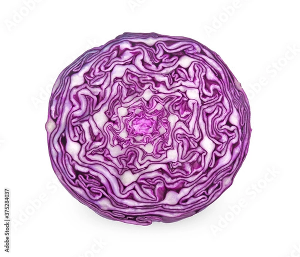 Obraz Purple cabbage isolated on white background.