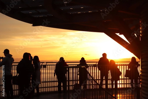 Fototapeta 江ノ島シーキャンドルからの夕景