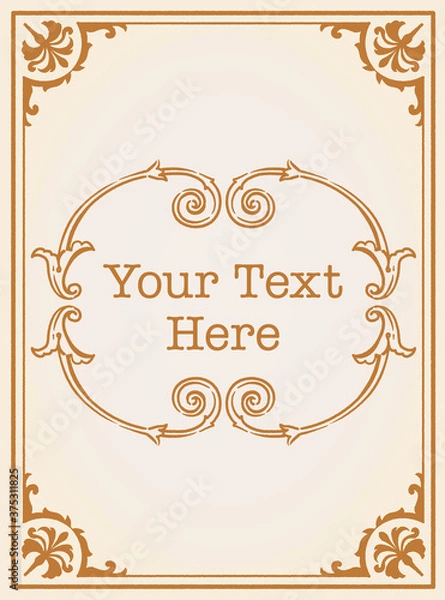 Fototapeta アンティーク風フレームとデザイン素材。ロココ、バロック風
